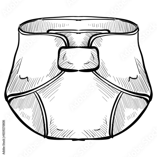 baby diapers handdrawn illustration