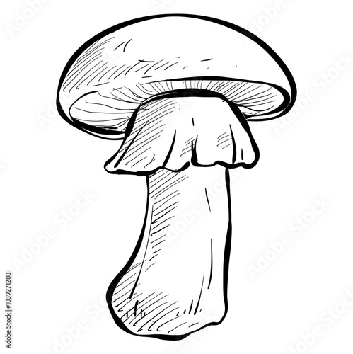 caesars mushroom handdrawn illustration