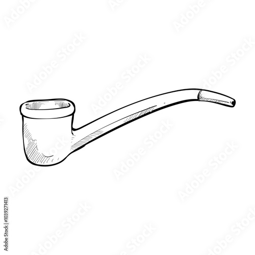 tobacco pipe handdrawn illustration