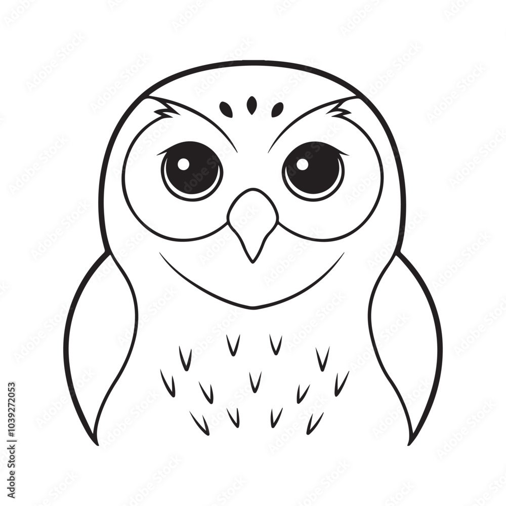 Fototapeta premium Snowy Owl head vector art design