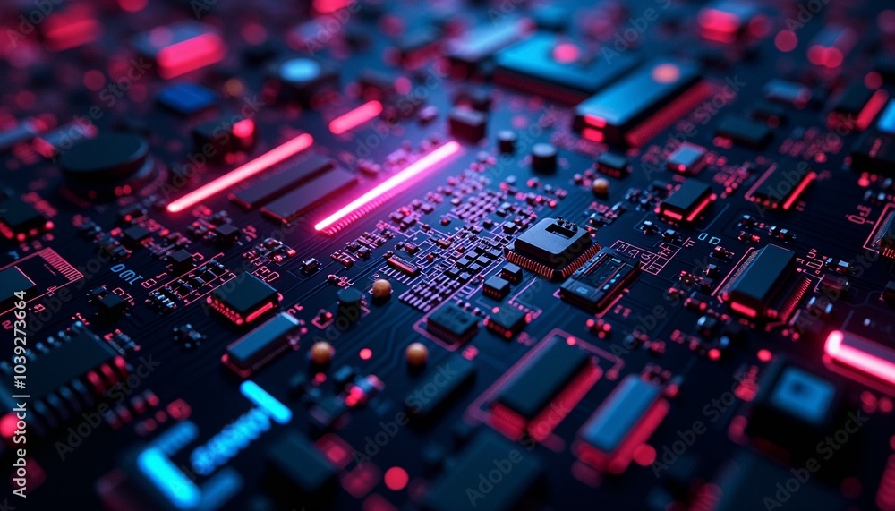 Glowing digital high-tech, futuristic cyber background Glowing digital high-tech, futuristic cyber background