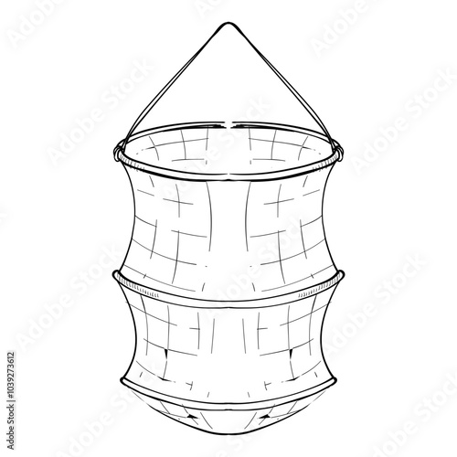 fishing net handdrawn illustration