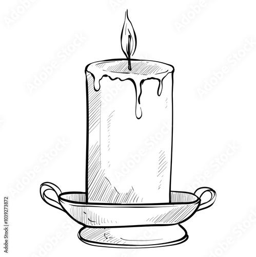 candle handdrawn illustration