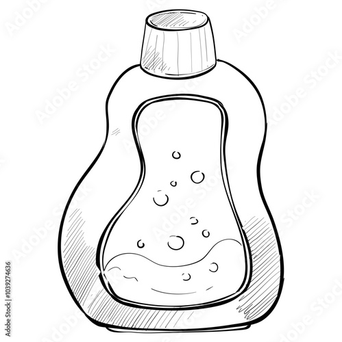 liquid detergent handdrawn illustration