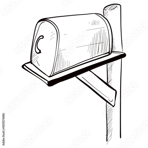 mail box handdrawn illustration