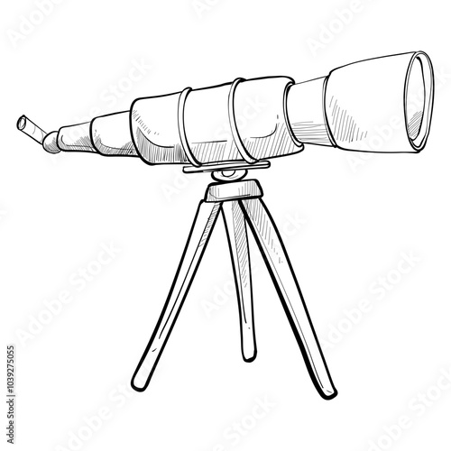 telescope handdrawn illustration