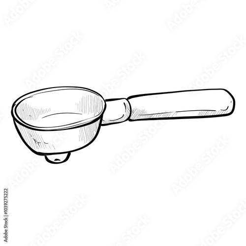 coffee machine portafilter handdrawn illustration