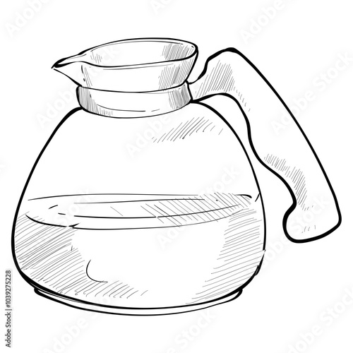 coffee pot handdrawn illustration