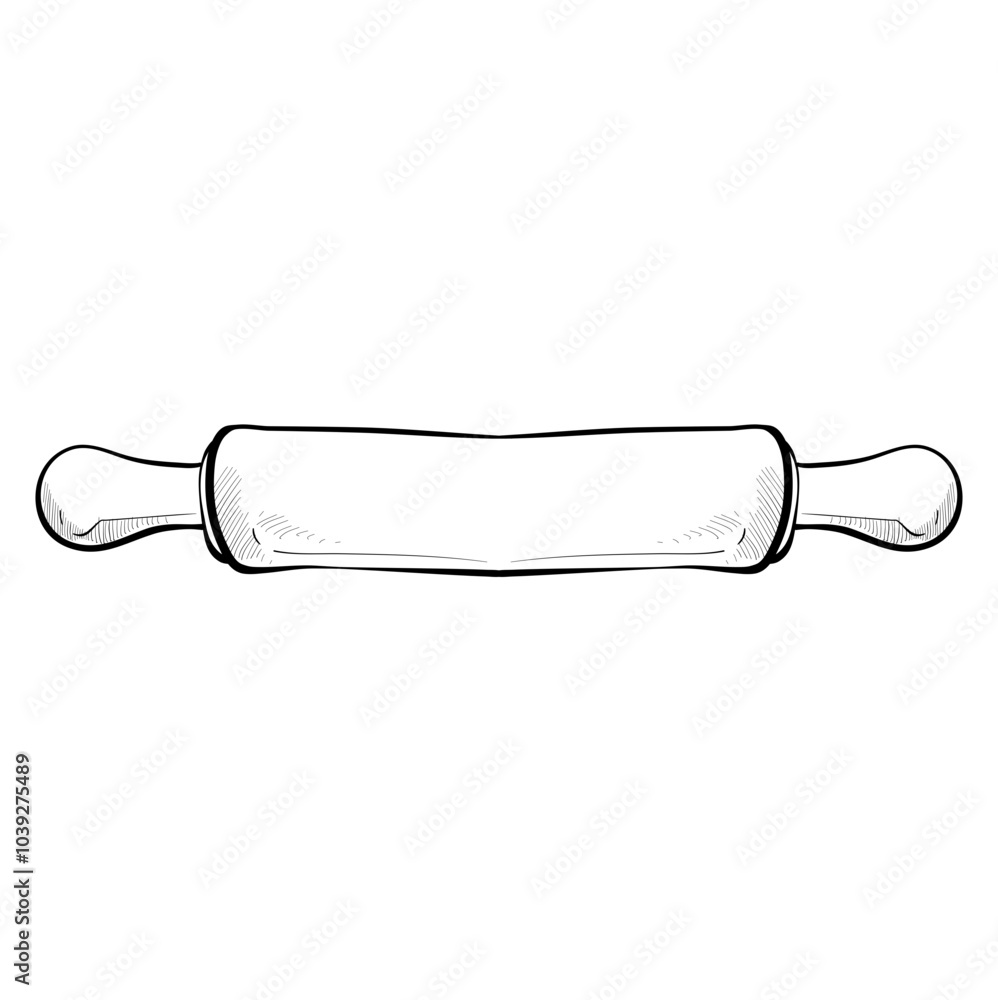 rolling pin handdrawn illustration rolling pin handdrawn illustration