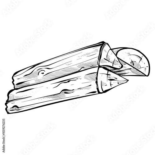 firewood handdrawn illustration