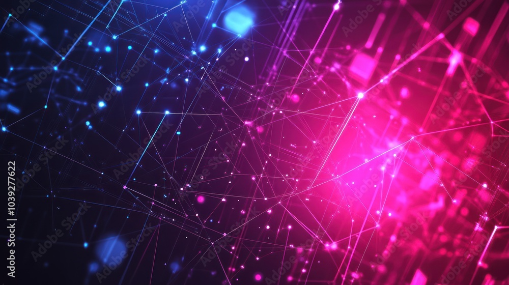 Abstract digital design featuring interconnected nodes and vibrant colors. Abstract digital design featuring interconnected nodes and vibrant colors.