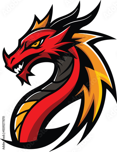 Wallpaper Mural Fiery Dragon Head Mascot Logo  Torontodigital.ca