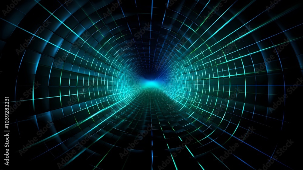 Digital technology blue-green grid poster background Digital technology blue-green grid poster background