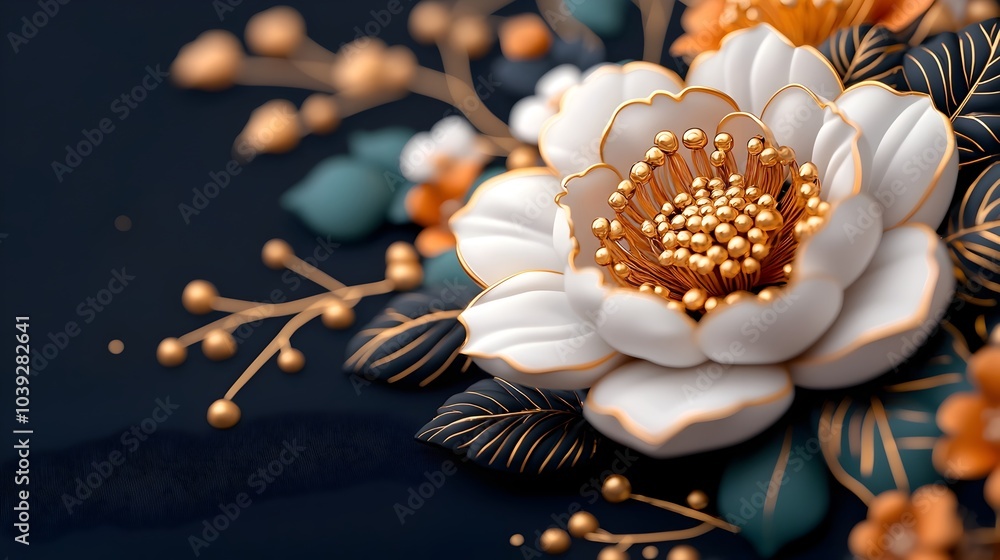 Luxurious and Elegant Floral Wallpaper Design with Intricate Golden Accents on a Sophisticated Matte Black Background Luxurious and Elegant Floral Wallpaper Design with Intricate Golden Accents on a Sophisticated Matte Black Background