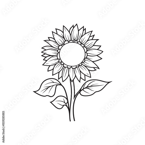 Sunflower Coloring Page for Adults