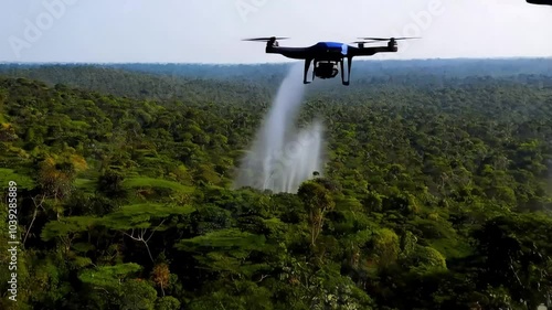 Wallpaper Mural Footage of drones surveying forests, spraying fertilizer over trees, and scanning the terrain for deforestation risks, all captured from above.
 Torontodigital.ca