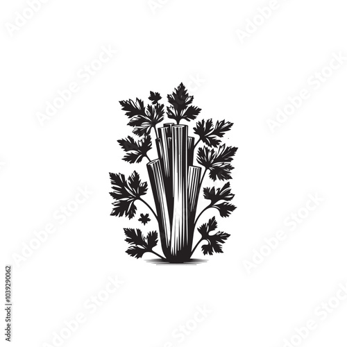 Celery silhouette vector art style design illustration