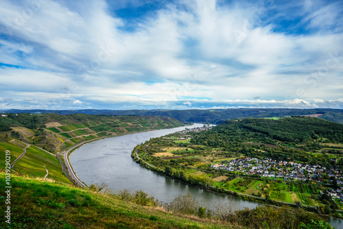 Fall scenery along the Upper Middle Rhine Valley