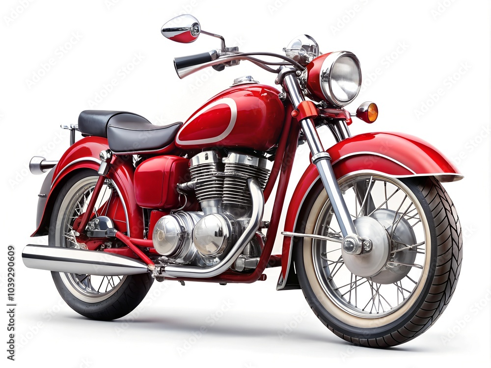 Obraz premium red motorcycle isolated on white