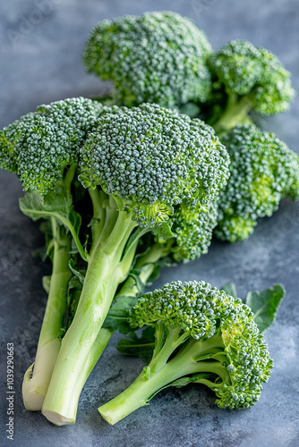 Wallpaper Mural Perfect sprig of fresh broccoli on a colored background Torontodigital.ca