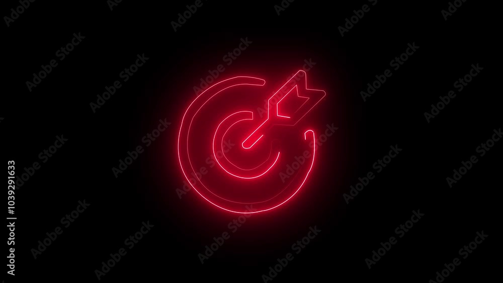 red arrow icon that is on target with a glowing neon effect red arrow icon that is on target with a glowing neon effect