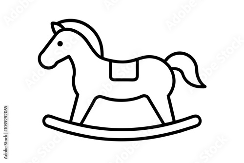 Wooden rocking horse | isolated vector silhouette illustration on white background