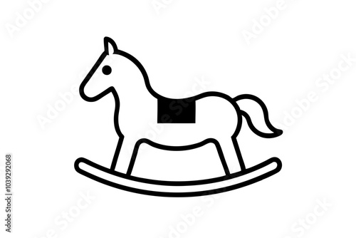 Wooden rocking horse | isolated vector silhouette illustration on white background