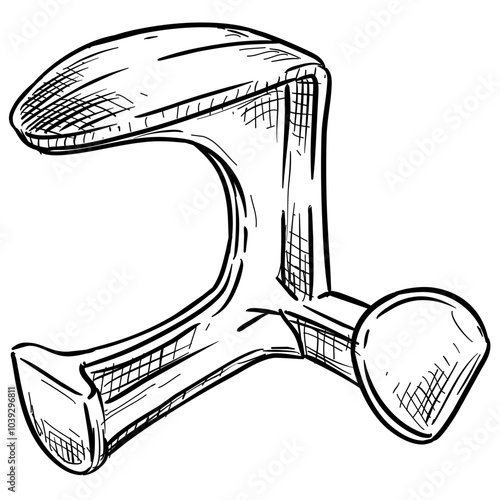 cobbler anvil handdrawn illustration