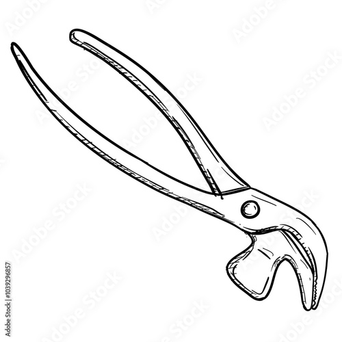 cobbler pliers handdrawn illustration