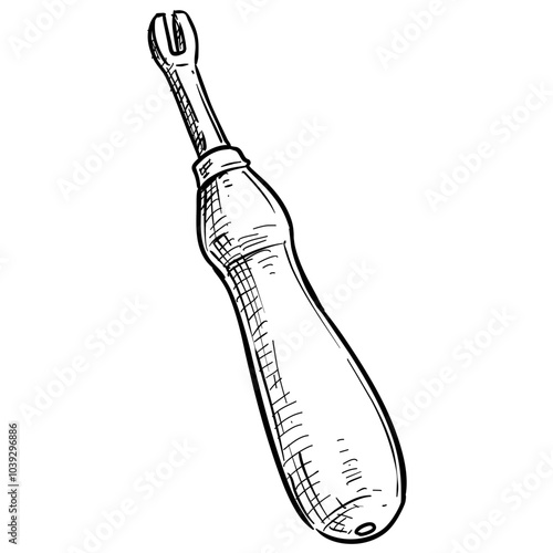 leather edge skiving tools handdrawn illustration
