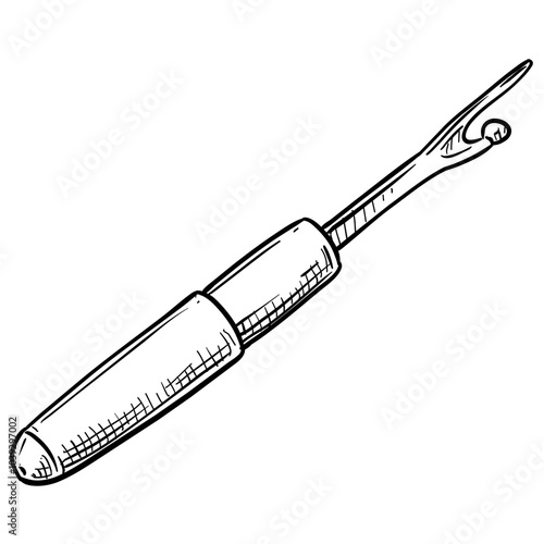 seam ripper handdrawn illustration