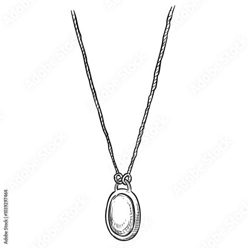 necklace jewelry handdrawn illustration