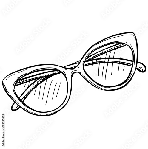 women eyeglass handdrawn illustration