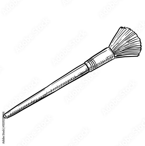 makeup brush handdrawn illustration