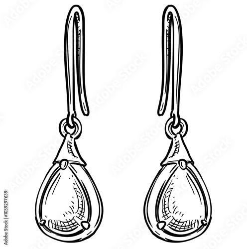 earrings handdrawn illustration