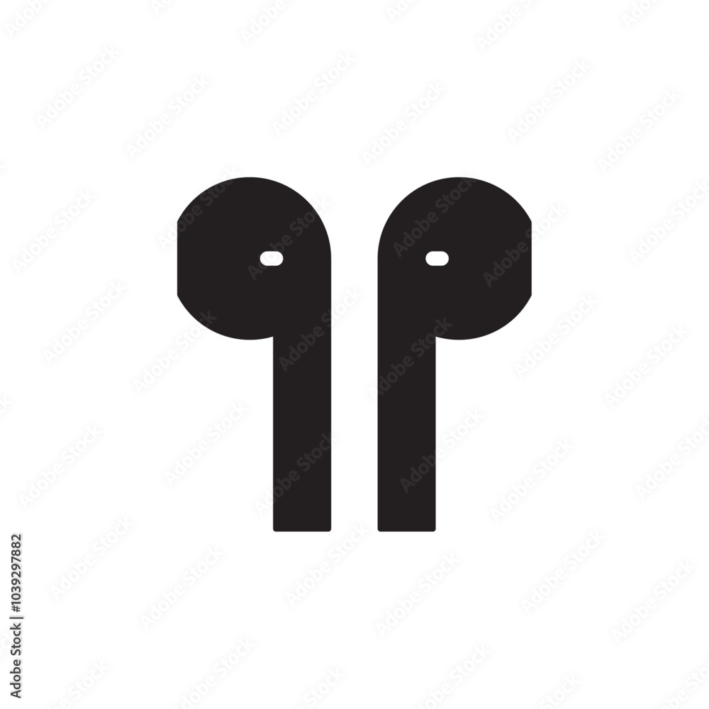 Airpods icon Flat line illustration Airpods icon Flat line illustration