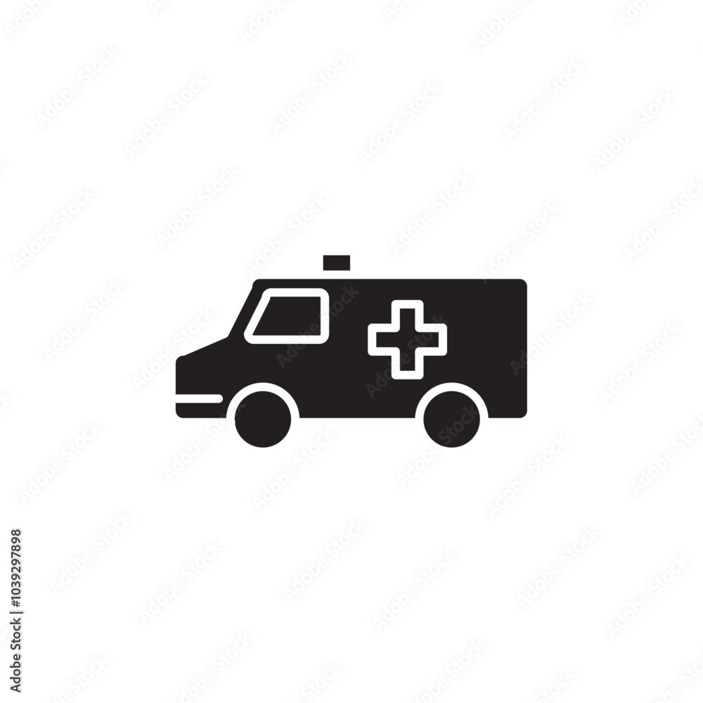 Ambulance icon Flat line illustration Ambulance icon Flat line illustration
