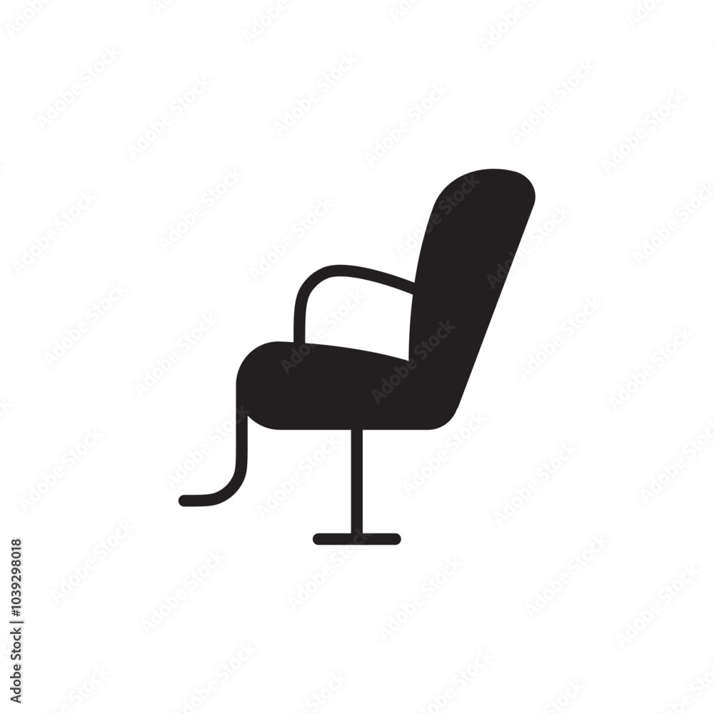 Barber chair icon Flat line illustration Barber chair icon Flat line illustration