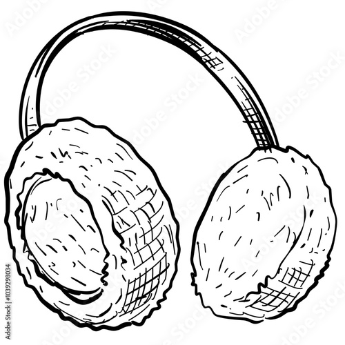 winter earmuffs handdrawn illustration