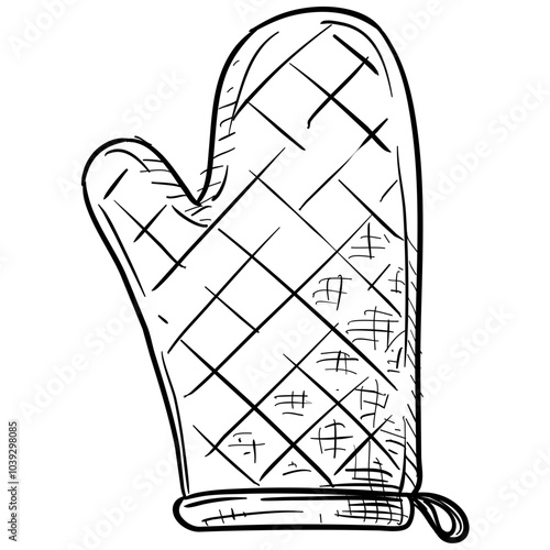 baking gloves handdrawn illustration