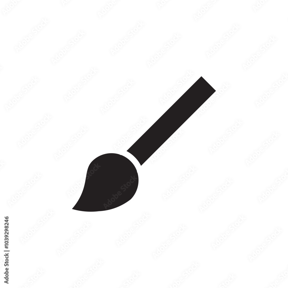 Brush icon Flat line illustration Brush icon Flat line illustration