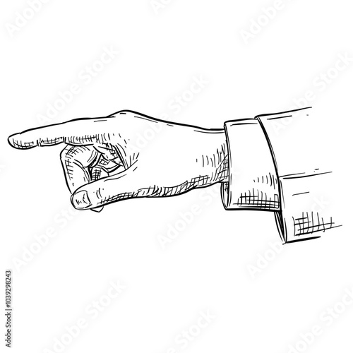hand pointing handdrawn illustration