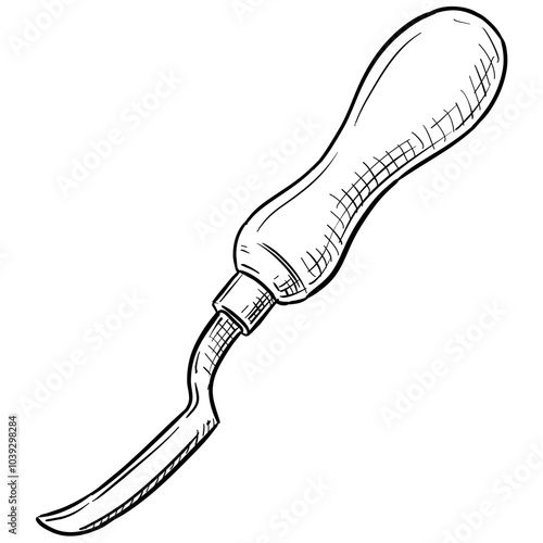 cobbler sewing awl handdrawn illustration