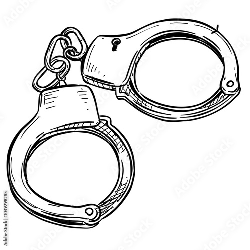 handcuffs handdrawn illustration
