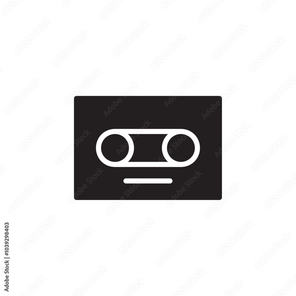 Cassette icon Flat line illustration Cassette icon Flat line illustration