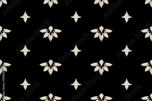 Seamless floral damask pattern Vintage background.Ethnic oriental pattern traditional.Motifs Ikat embroidery wallpaper.Textile rapport. abstract design for texture, fabric, clothing, wrapping