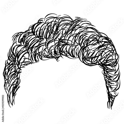 men hairstyle handdrawn illustration