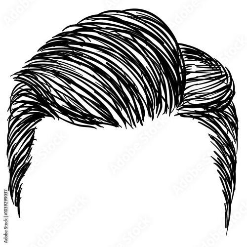 men hairstyle handdrawn illustration