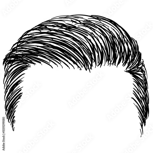 men hairstyle handdrawn illustration