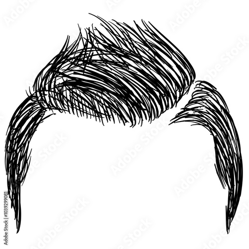 men hairstyle handdrawn illustration